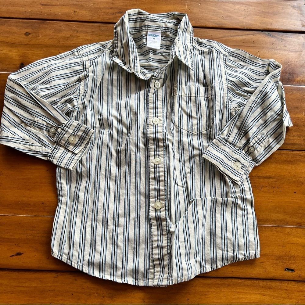 🍭6/$30 Gymboree striped button down preppy shirt - 3T